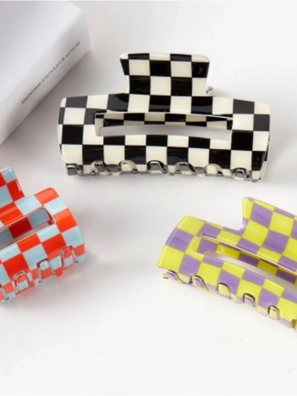 Checker Print 9 Piece Hair Accessories Box